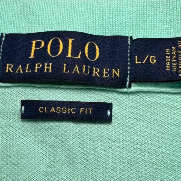 Polo Ralph Lauren Polo Shirt Mens Large Green pink Pony Short Sleeve Golf * - Picture 3 of 4